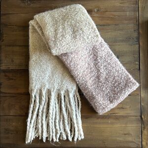 Ombré Cream and Pink Scarf